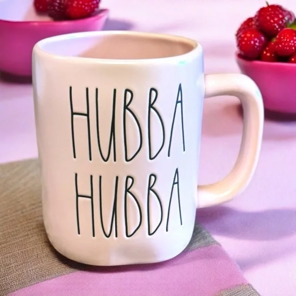 NWOT Rae Dunn Blush Pink HUBBA HUBBA Mug Lovely Soft Shell Pink Collectible Gift - Picture 4 of 13